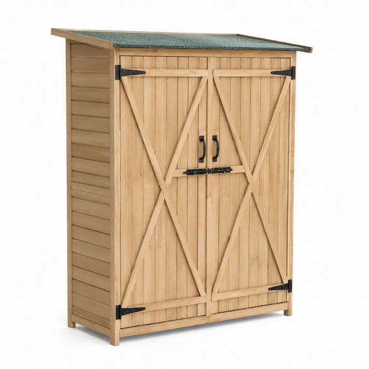 Armoire de Rangement Extérieur en Bois avec Portes Doubles